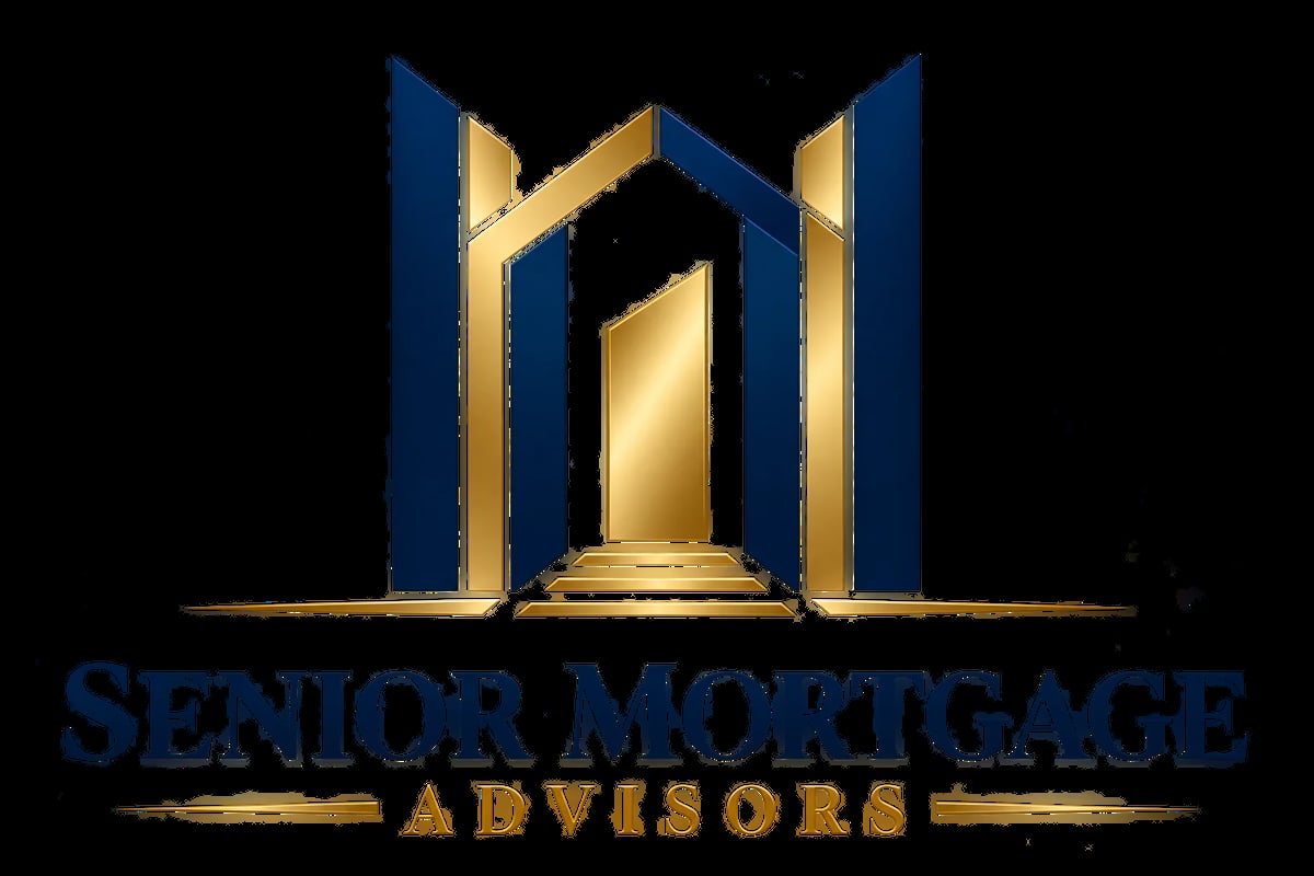 Senior Mortgage Advisors logo — gold and dark blue architectural archway mark above the Senior Mortgage Advisors wordmark